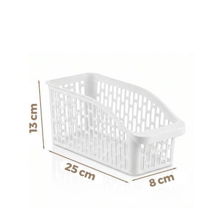 Urve UR-3563 Orta Boy Çok Amaçlı Plastik Organizer 25x13x8 cm - Beyaz- 48'li Paket