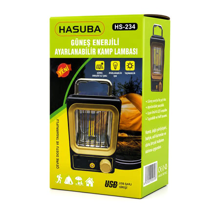 Hasuba HS-234 Solar Güneş Enerjili USB Şarjlı Nostalji Lamba - 1500 mAh