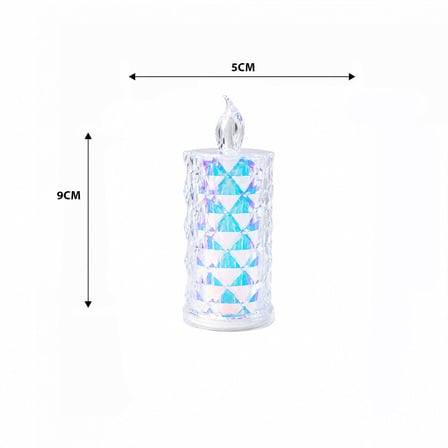 Yakut-13635 LED Candle Kamp Pilli LED Mum Küçük Boy - Çap 5 cm Yükseklik 9 cm Mika Kristal Plastik- 
