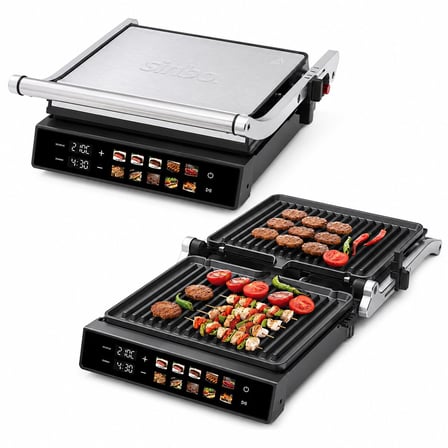 Sinbo SSM-2597 Izgara ve Tost Makinesi - 4 Dilim Yapışmaz Yüzey Dokunmatik Dijital Ekranlı 2000 W