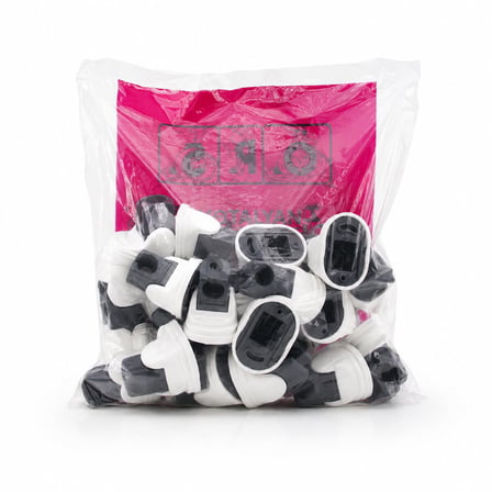 ÖPS Ayarlı Plastik Duş Askısı Mafsalı - Beyaz İçi Siyah- 25'li Paket