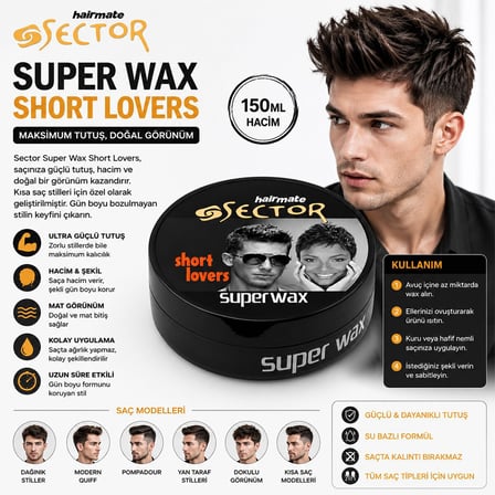 Sector Wet Look Süper Wax Saç Şekillendirme Kremi 150 ml- 48'li Paket