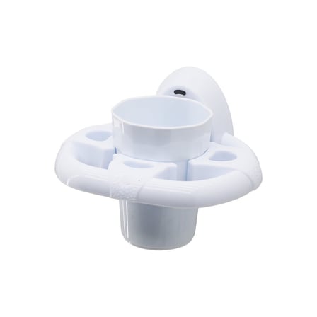Qlux L-00617 Deco Diş Fırçalık - Beyaz Plastik Yapışkanlı Duvara Monte