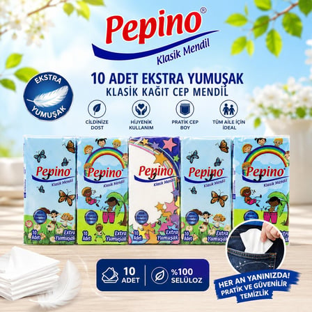 Pepino Kağıt Cep Mendil - 10'lu Paket- 240'li Paket
