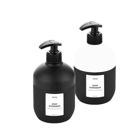 Qlux C-00519 No-05 Cool Cam Sıvı Sabunluk 425 ml - Siyah Beyaz- 12'li Paket
