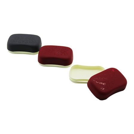 Qlux L-00147 Avantaj Plastik Katı Sabun Kutusu - Desenli Renkli Kapaklı- 36'li Paket