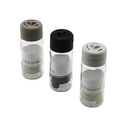 Qlux C-00153 Star Şeffaf Cam Tuzluk ve Baharatlık 245 cc - 3 Stil Dökümlü Plastik Kapak- 12'li Paket
