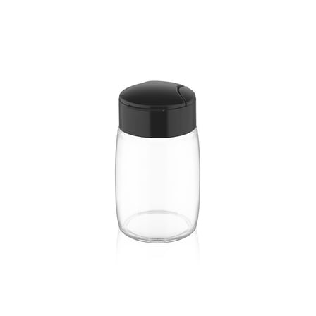 Qlux C-00272 Drop Oval Şeffaf Cam Tuzluk ve Baharatlık 100 cc - Tek Stil Dökümlü Plastik Kapak- 40'l