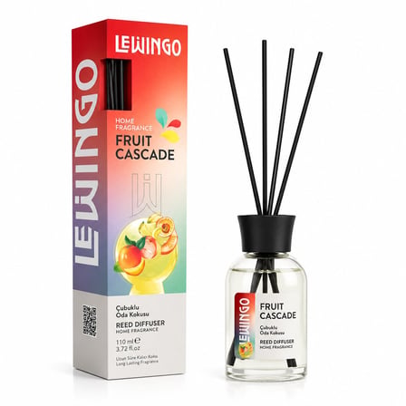 Lewingo Fruit Cascade Bambu Ortam Kokusu - 110 ml Cam Şişe- 24'li Paket