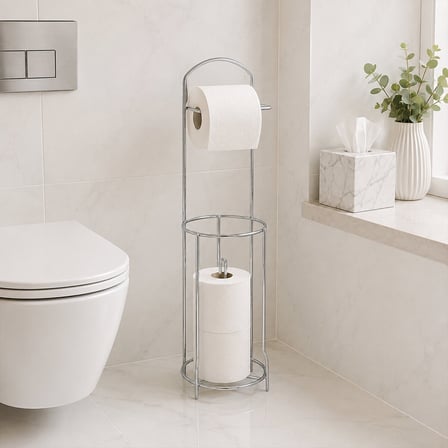 Leva House AWC Ayaklı WC Kağıtlık - Krom Metal Yedekli