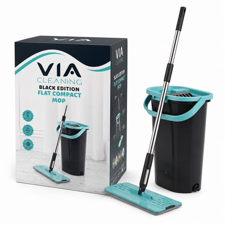 Via VMT-213 Kova Mop Temizlik Seti 10 lt - 360° Dönebilir Sap ve Mikrofiber Bez
