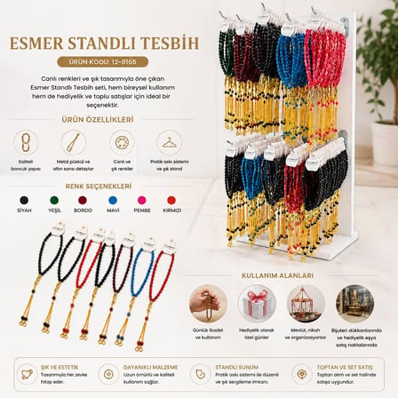 Esmer Standlı Tesbih- 200'li Paket