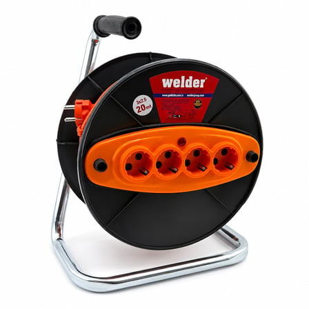 CCA CT Welder Makaralı Uzatma Kablo - 3x2.5 mm, 20 Metre