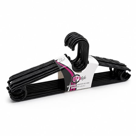 Pi Life Pİ-844 Kristal ve Siyah Elbise Askısı 10'lu Set- 24'li Paket