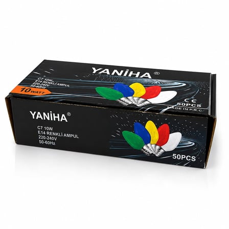 Yeni C7 Renkli Ampul- 50'li Paket
