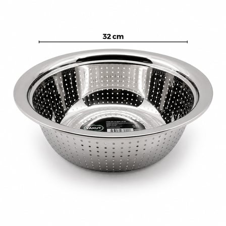 Yakut 10795 Kulpsuz Paslanmaz Metal Sepet Süzgeç 32 cm