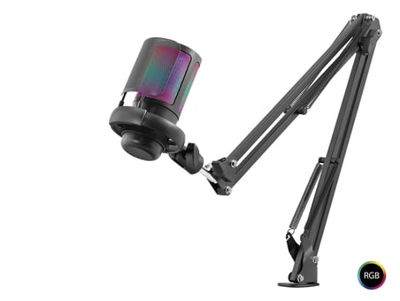Rgb Mikrofon Seti Ayarlı Masa Kolu Type-C 192Khz 24Bit - Siyah ME6S35B