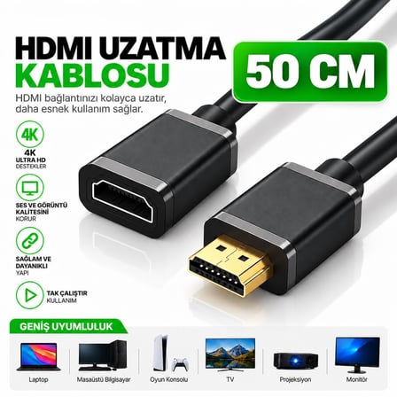 Hdmi Uzatma Kablo 50 Cm ZR159