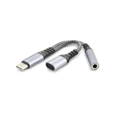 Type-C To Type-C + 3.5 Mm F Kablo Audıo Siyah GJ-014