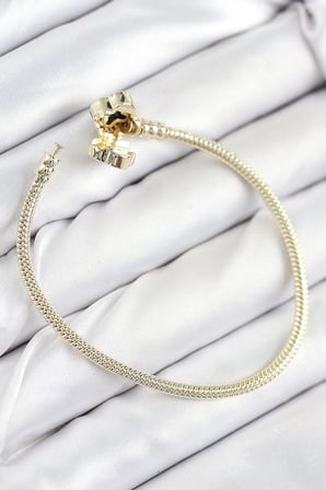Pirinç Charm Zirkon Taşlı Yonca Model Gold Renk Kadın Bileklik TJ-BB7806