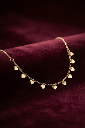 Gold Pirinç Kalp Model Kadın Kolye TJ-BKO11250