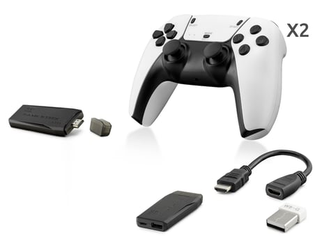 Retro Oyun Stick Hdmi Çift Gamepad Seti 2.4G Kablosuz - Beyaz HD331