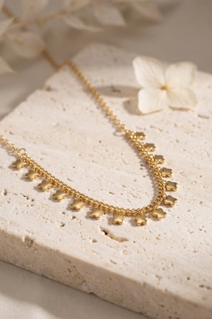 Gold Pirinç Yonca Model Kadın Kolye TJ-BKO11252