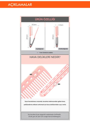 Saçlara Kolay Şekil Veren Saç Kurutma Fırçası APIEU Easy Hair Dry Brush