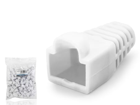Rj45 Konnektör Papuç - 100 Adet Beyaz / Ekonomik Poşet Paket ND2433