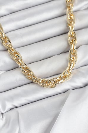 CM Kalın Burgu Model Gold Renk 60 cm Kadın Kolye TJ-BKO11129