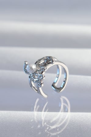 Pirinç Gümüş Renk İncili Ahtapot Earcuff Küpe TJ-BKP9332