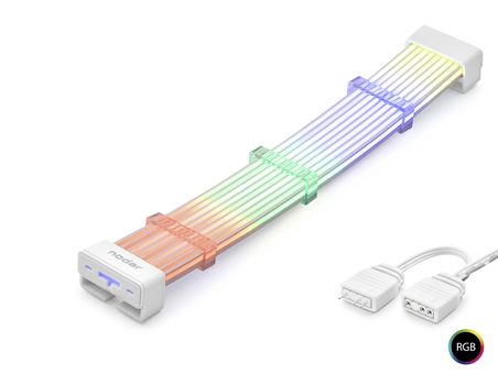 2X8 Pin Argb Pcie Gpu Güç Uzatma Kablosu Bükülebilir 3 Mm 44 Led Beyaz ND2802A
