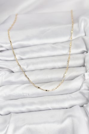 CM 14K Gold Renk Pirinç Ataç Zincir 60 cm Kadın Kolye TJ-BKO10928