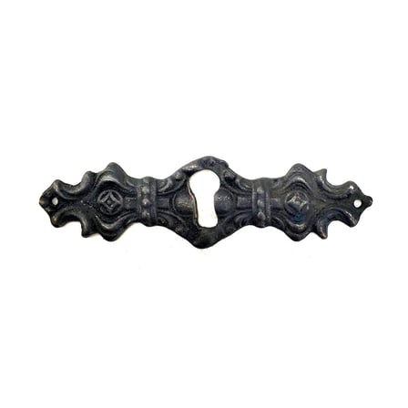 Antika Tarz Dekoratif Pirinç Anahtar Ağızlığı - 28x104mm, Oksit