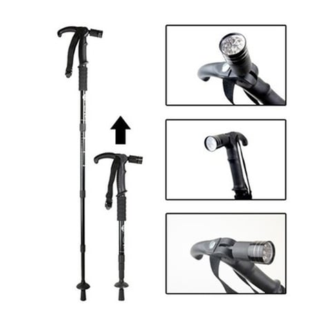 Boya Göre Ayarlı Işıklı Yürüyüş Bastonu LED Güçlü Aydınlatmalı Ergonomik Tasarım WT-002