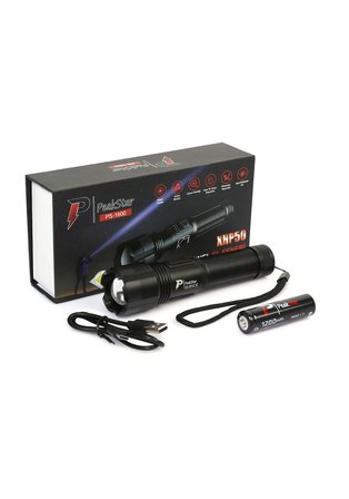 PeakStar Ps-1600 Süper Parlak Led Zoomlu 5 Mod Su Geçirmez Profesyonel Kamp Bekçi cı Feneri