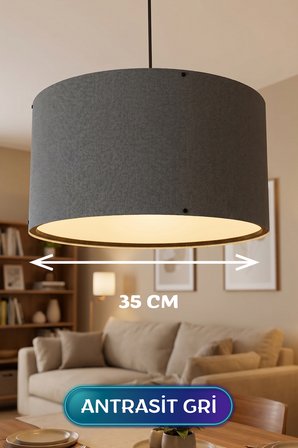 Antrasit Gri Kumaş Başlıklı Sarkıt ize 35 CM