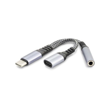 Type-C To Type-C + 3.5 Mm F Kablo Audıo Siyah GJ-014