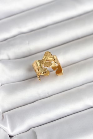 316L Çelik Gold Renk Lotus Model Kadın Yüzük TJ-BYK4179