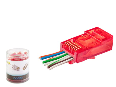 Cat6 Ez Rj45 Konnektör - 100 Adet Kirmizi / Özel Plastik Kutulu ND2403