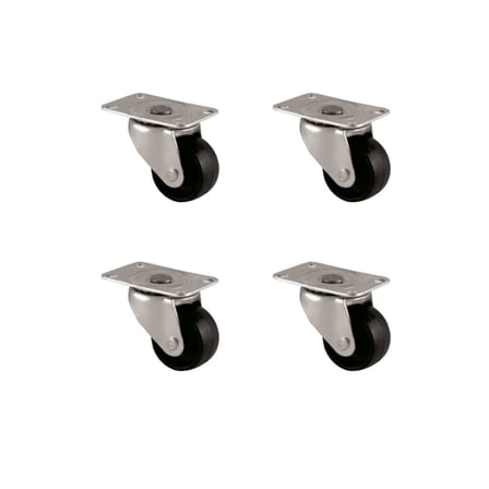 Furç Tablalı Bilyalı Teker - 28MM - Siyah HKS232 - 4 Adet
