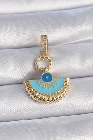 Pirinç Gold Renk Nazar Boncuklu Ajda Charm TJ-BC1010