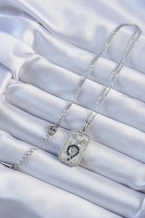 316L Çelik Zincir Gümüş Renk Zirkon Taşlı Minimal Papatya Figürlü Tarot Kolye TJ-BKO9224