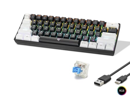 Mekanik Rgb Klye Blue Switch - Siyah Beyaz MF1701BW