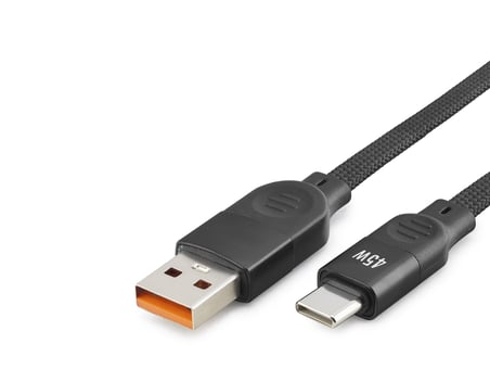 Usb Type-c Şarj Ve Data Kablosu 45W 1 M Örgülü Siyah ND1102