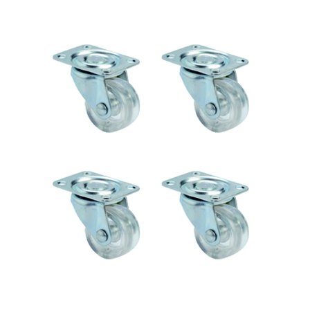 Furç Tablalı Bilyalı Teker - 28MM - Şeffaf HKS238 - 4 Adet