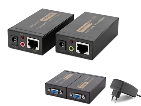 Vga + Ses Rj45 Extender Seti 100 M - Siyah HDX1318