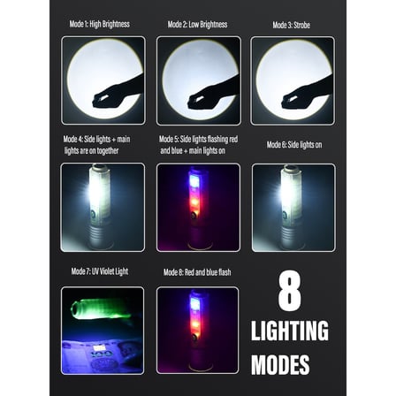 Profesyonel TG LED Güçlü 8 Modlu Type-C 1000 Lümen Şarjlı El Feneri