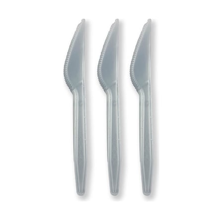 Gri Renk Lüks Plastik Bıçak 25 Adet