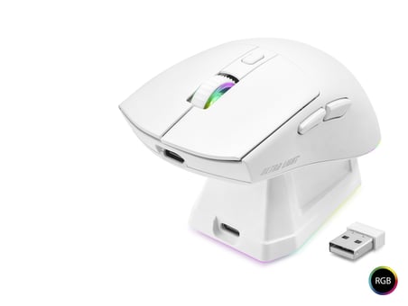 Kablosuz Rgb Mouse Şarj Standlı - Beyaz MF1215W